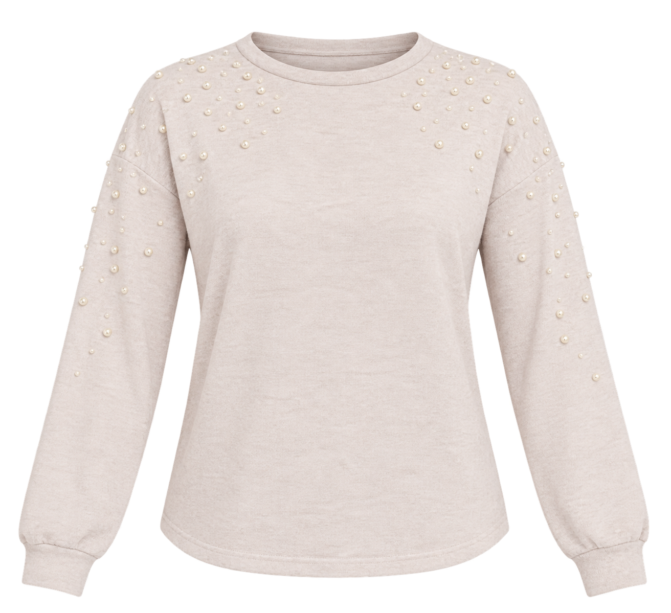 PAPAYA women’s cream pearl embellished jumper in UK Size S. Stylish long sleeves, round neck and elegant pearl detailing. UK customer return.