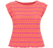  Papaya women’s pink & orange striped textured knit top in UK Size L. Stylish shimmering design with a comfortable fit for everyday wear.