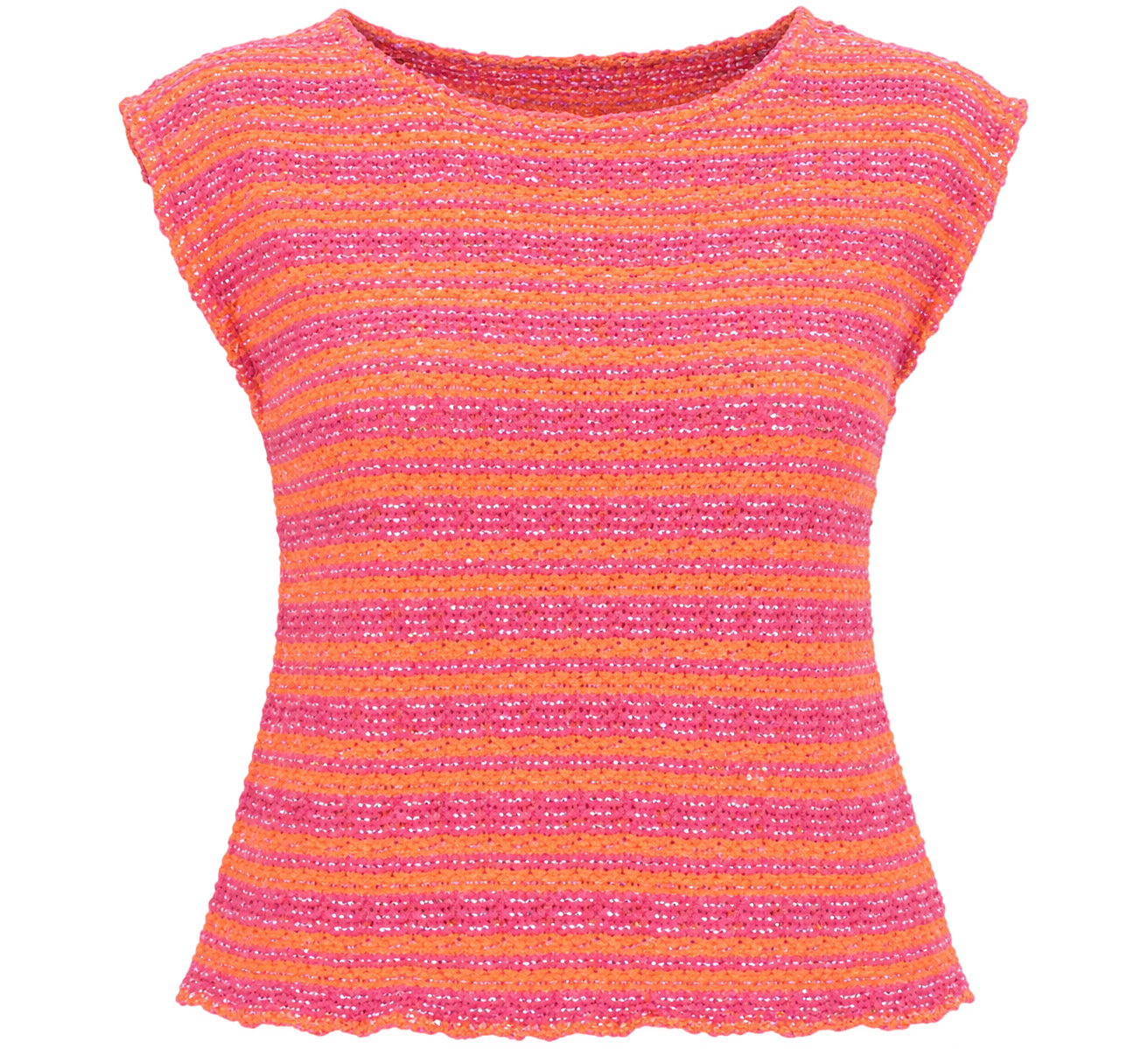  Papaya women’s pink & orange striped textured knit top in UK Size L. Stylish shimmering design with a comfortable fit for everyday wear.