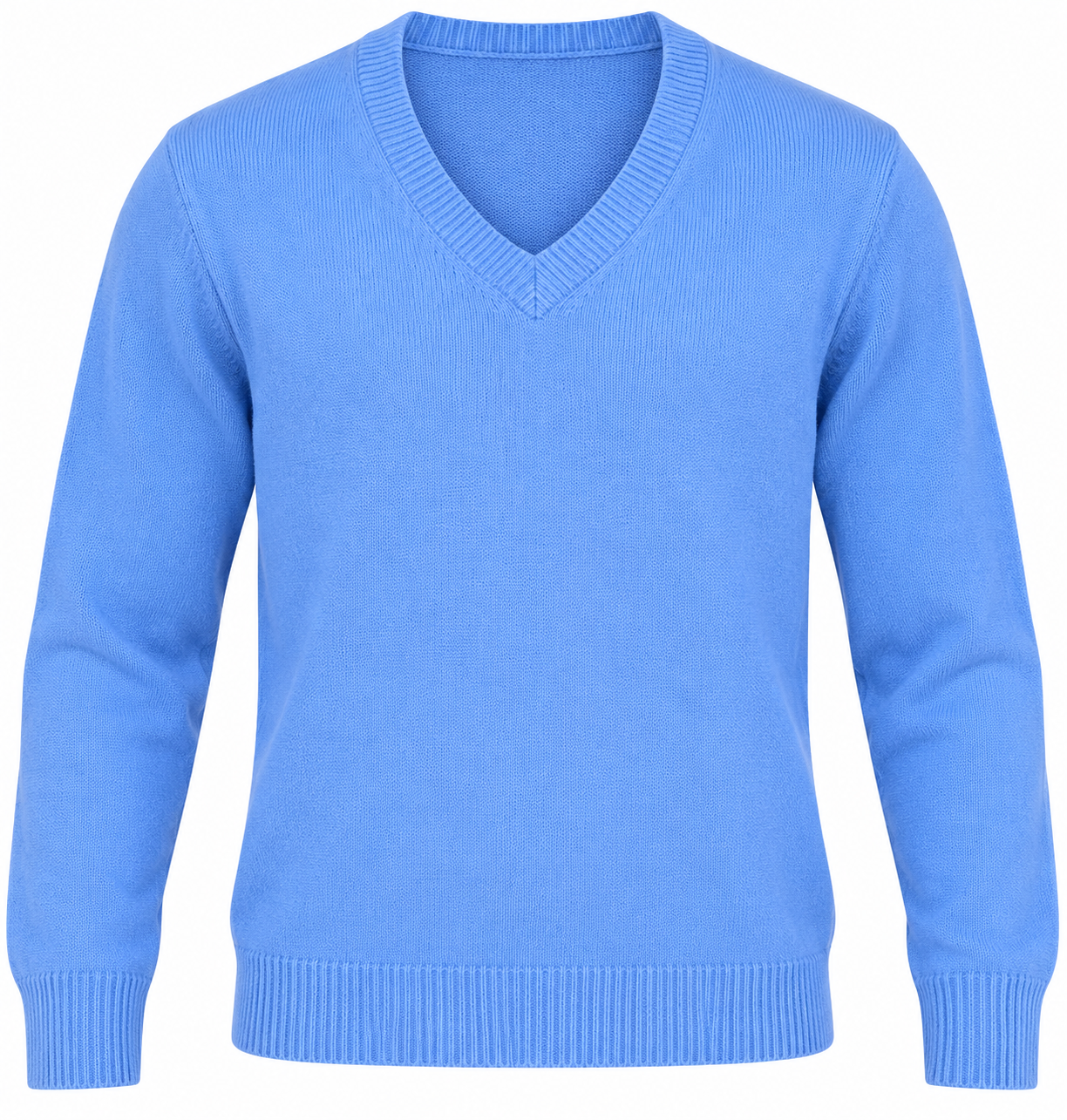  Papaya women’s sky blue V-neck knitted jumper in UK Size S. A soft, versatile long-sleeve knit perfect for casual wear, work and layering.