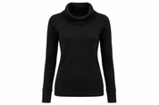  Papaya Women’s Black Cowl Neck Knit Sweater, UK Size 12. Stylish long-sleeve jumper with ribbed details, perfect for everyday and smart-casual outfits.