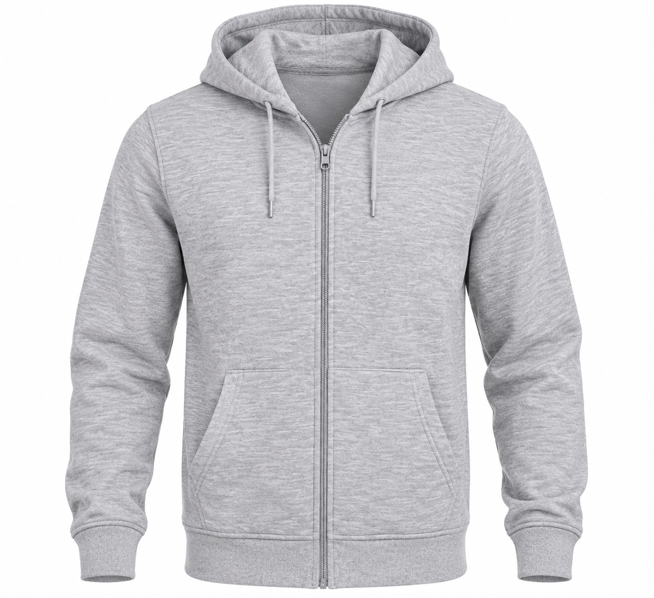   Peacocks men’s grey full-zip hoodie in UK Size XL, featuring a drawstring hood, front pockets and comfortable casual styling for everyday wear.