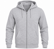   Peacocks men’s grey full-zip hoodie in UK Size XL, featuring a drawstring hood, front pockets and comfortable casual styling for everyday wear.