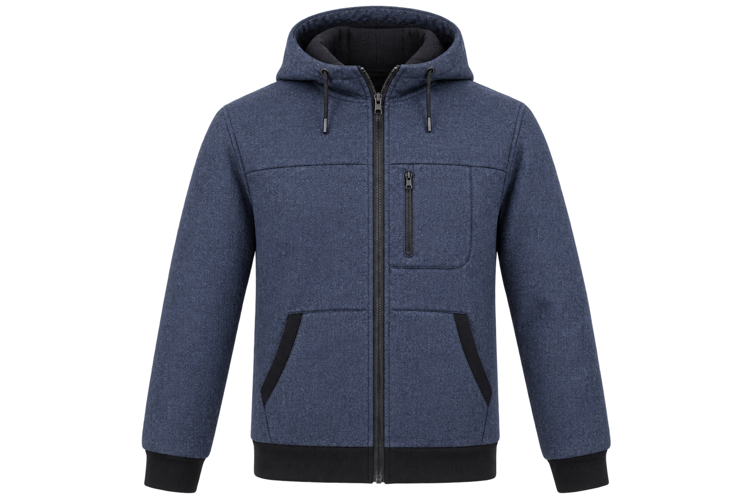  Peacocks men’s navy blue hooded zip-up jacket in UK XXL. Featuring a full zip, hood, chest pocket, hand pockets and ribbed cuffs for comfortable everyday wear.