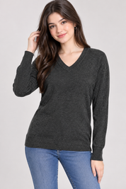 Peacocks Men’s Charcoal Grey V-Neck Jumper in UK Size S. A versatile long-sleeve knit sweater ideal for casual, office and smart-casual wear.
