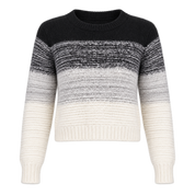  this PEACOCKS women’s black and cream ombre cropped knit jumper in UK Size S. Soft, cosy and stylish for casual winter outfits.