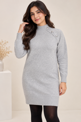 Peacocks Women Grey Knitted Jumper Dress