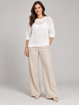 Peacocks Women White Open-Knit Jumper
