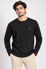 PEP&CO Men Black Long Sleeve Crew Neck Top