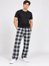 PEP&CO Men's Black & Grey Checked Lounge Trousers