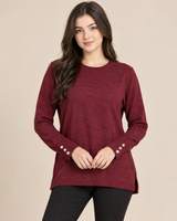 PEP&CO Women Burgundy Red Knit Jumper