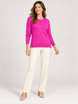 PEP&CO Women Fuchsia Pink Knit Jumper