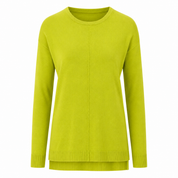 PEP&CO women’s chartreuse green knit jumper, UK size 16. Long sleeve crew neck sweater with ribbed trims, perfect for casual everyday styling.