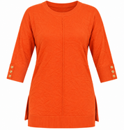  PEP&CO Women's Orange Textured Knit Jumper in UK Size L. Stylish gold button cuffs, relaxed fit, 21" chest and 25" length. Shop UK fashion online.