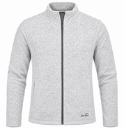 eter Storm men’s grey full zip fleece jacket in UK Size XL. A comfortable and versatile layer featuring a stand collar and practical side pockets.
