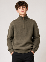 Polo Men’s Olive Brown Half-Zip Knit Sweater