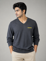 PREMIER Men’s Charcoal Grey V-Neck Pullover Sweater