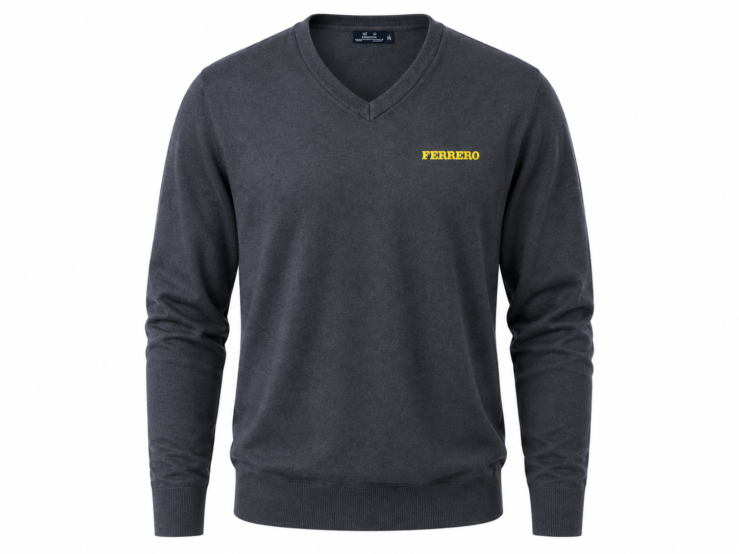  PREMIER Men’s Charcoal Grey V-Neck Pullover Sweater in UK Size XL. Stylish long-sleeve design with ribbed trims and versatile everyday appeal.