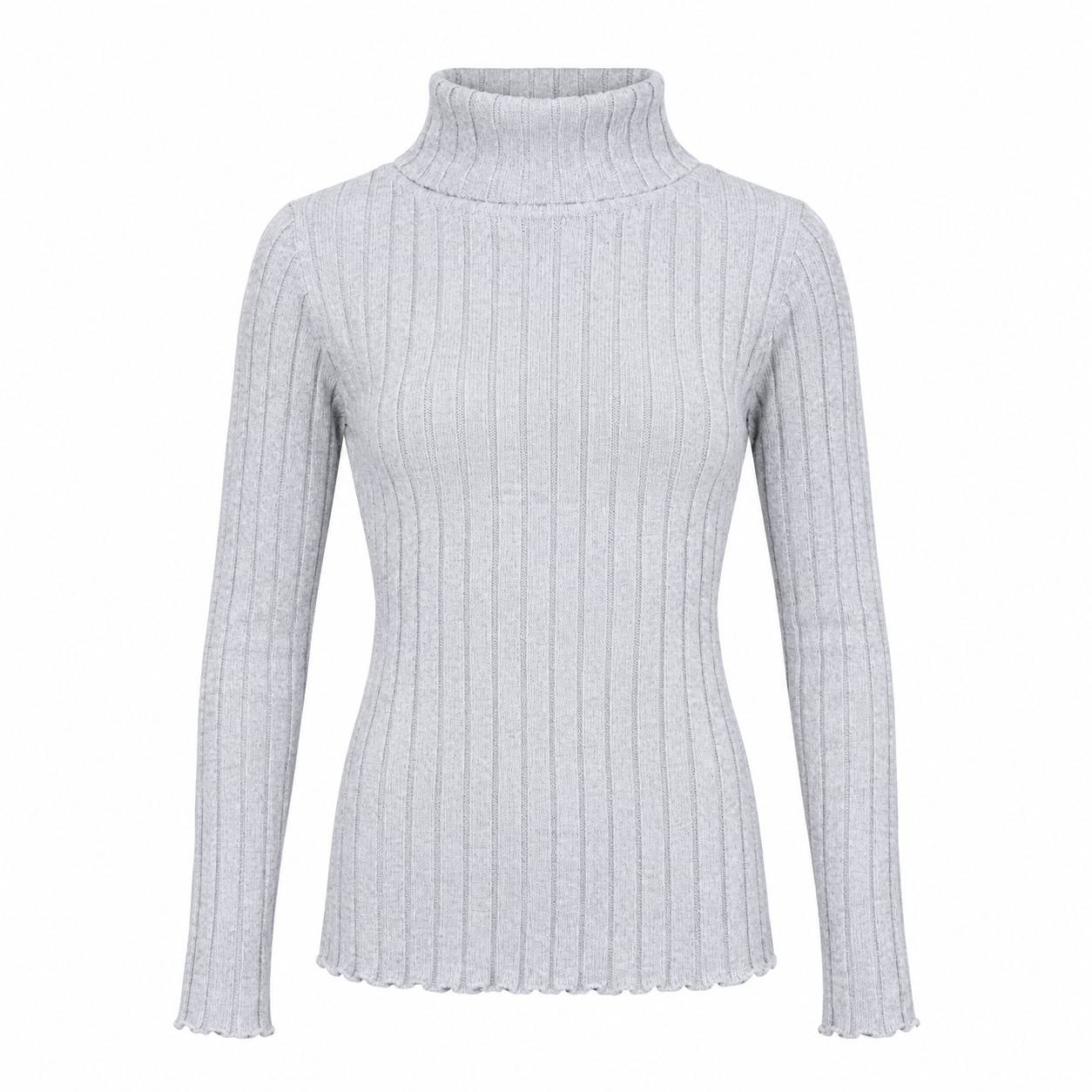 Pretty Little Thing Girls Grey Ribbed Roll Neck Jumper, UK 8-9 Years. Stylish long-sleeve knitwear, perfect for everyday autumn and winter outfits.