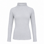 Pretty Little Thing Girls Grey Ribbed Roll Neck Jumper, UK 8-9 Years. Stylish long-sleeve knitwear, perfect for everyday autumn and winter outfits.