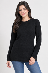 PrettyLittleThing women Black Long Sleeve Knit Jumper Sweater