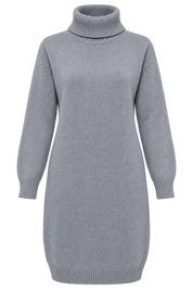  PrettyLittleThing women’s grey knitted turtleneck jumper dress in UK Size S. A cosy long-sleeve winter essential for stylish everyday wear.