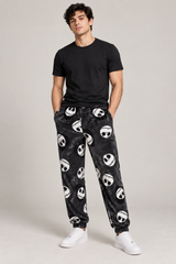 Primark Black Skull Print Plush Joggers