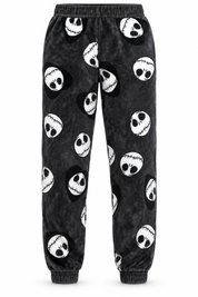  Primark black skull-print plush joggers in UK size 2XS. Soft, cosy and comfortable with an elasticated waist and cuffed ankles.