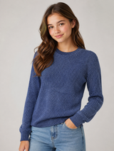 PRIMARK Blue Textured Knit Sweater for Girls