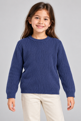 Primark Girl Navy Blue Textured Knit Sweater