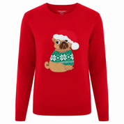  Primark Kids Red Christmas Pug Sweater featuring an adorable festive pug design. Soft, warm, and perfect for Christmas parties, winter outings, and holiday celebrations.