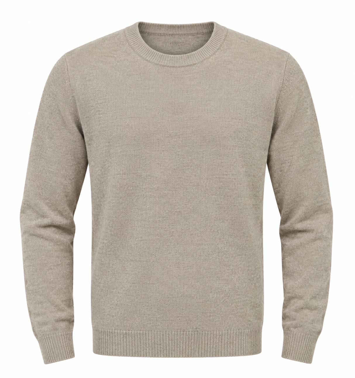  PRIMARK men's beige knit jumper in UK Size L. Classic crew neck, long sleeves and ribbed finish, perfect for casual and smart-casual outfits.