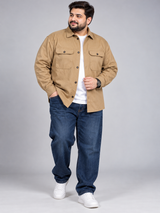 PRIMARK Men Beige Utility Overshirt