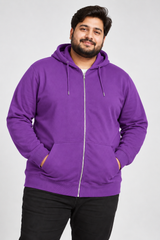 PRIMARK Men Purple Zip-Up Hoodie