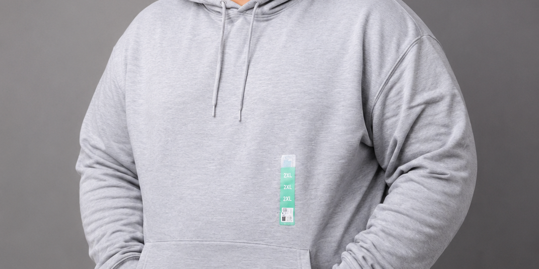  PRIMARK Men's Light Grey Pullover Hoodie in UK 2XL. Casual fleece-style hoodie with drawstring hood, kangaroo pocket and ribbed cuffs.