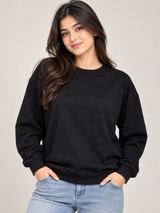 PRIMARK Women Black Crew Neck Sweatshirt
