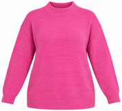 Primark Women's Bright Pink Soft Knit Jumper in UK Size 3XL. Stylish relaxed-fit pullover with long sleeves, ribbed trims and a cosy feel.