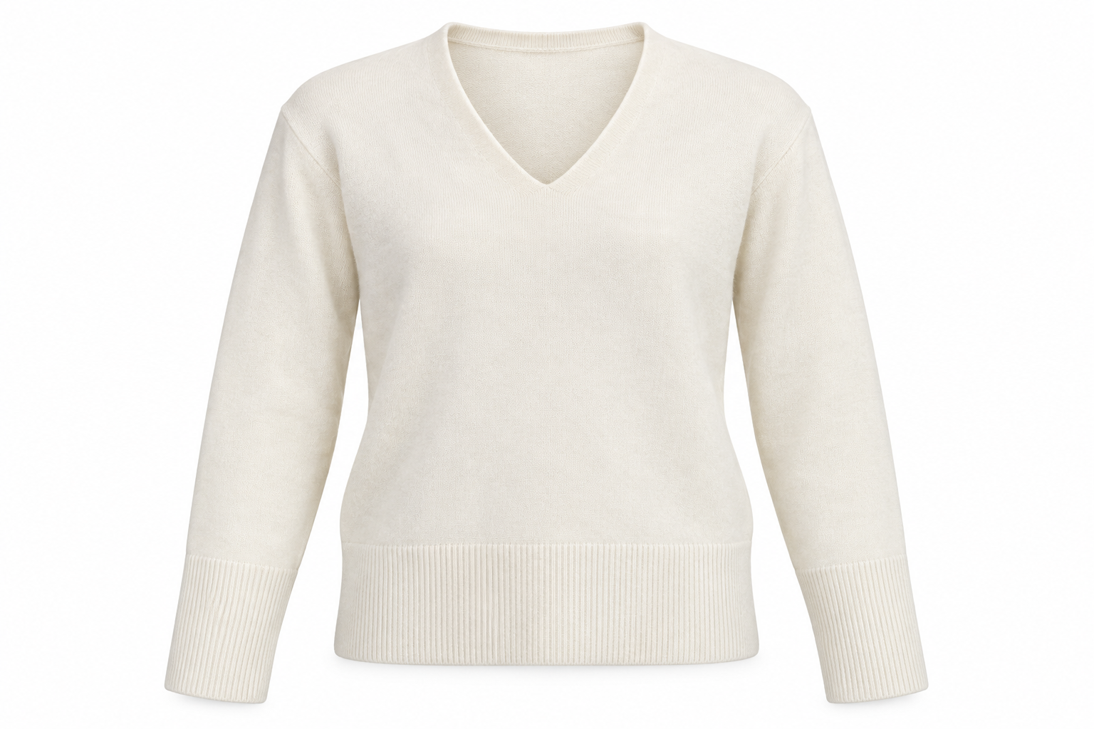  this PRIMARK cream V-neck knit jumper in UK size L. A soft, stylish women’s sweater with ribbed details—perfect for everyday layering.