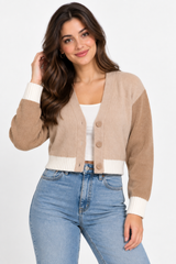 Primark Women Cropped Colour Block Cardigan