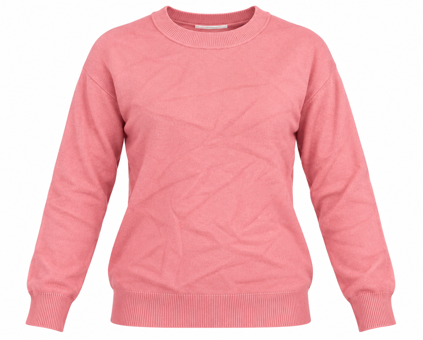 this Primark women’s dusty pink crew neck jumper in UK Size XS. A comfortable long-sleeve knit with ribbed trims, perfect for casual everyday wear.
