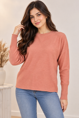PRIMARK Women Dusty Pink Ribbed Knit Jumper