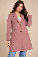 PRIMARK Women Dusty Pink Tailored Long Coat
