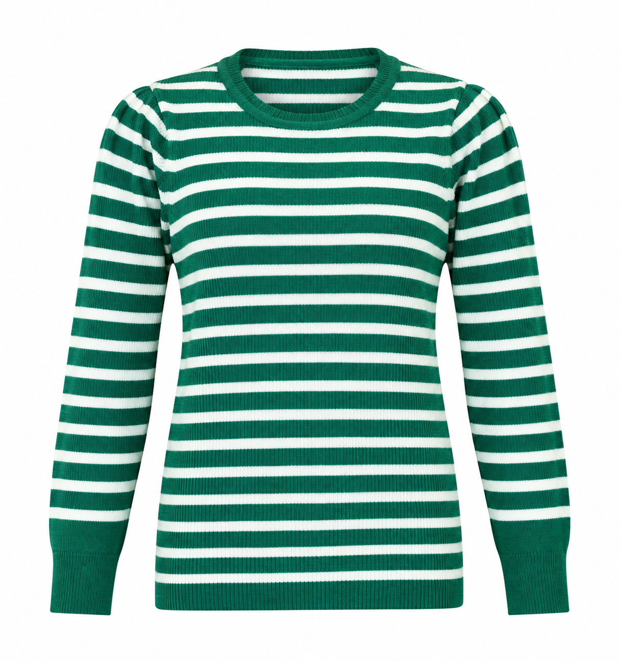  PRIMARK green and white striped long sleeve knit jumper in UK XL. A versatile casual jumper with a classic design for everyday wear.