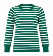  PRIMARK green and white striped long sleeve knit jumper in UK XL. A versatile casual jumper with a classic design for everyday wear.