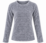 PRIMARK Women's Grey Plush Fleece Top in UK Size M. Soft, warm and cozy long-sleeve winter top, perfect for casual wear and everyday comfort.