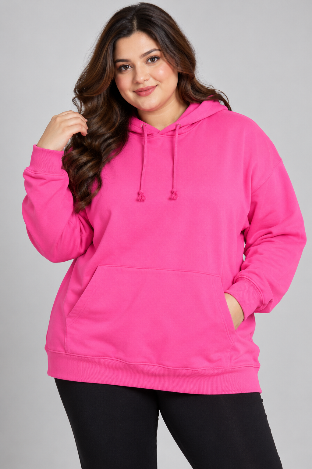 PRIMARK Women's Hot Pink Oversized Hoodie in UK Size 4XL. Stylish pullover sweatshirt with drawstring hood, kangaroo pocket and relaxed fit.