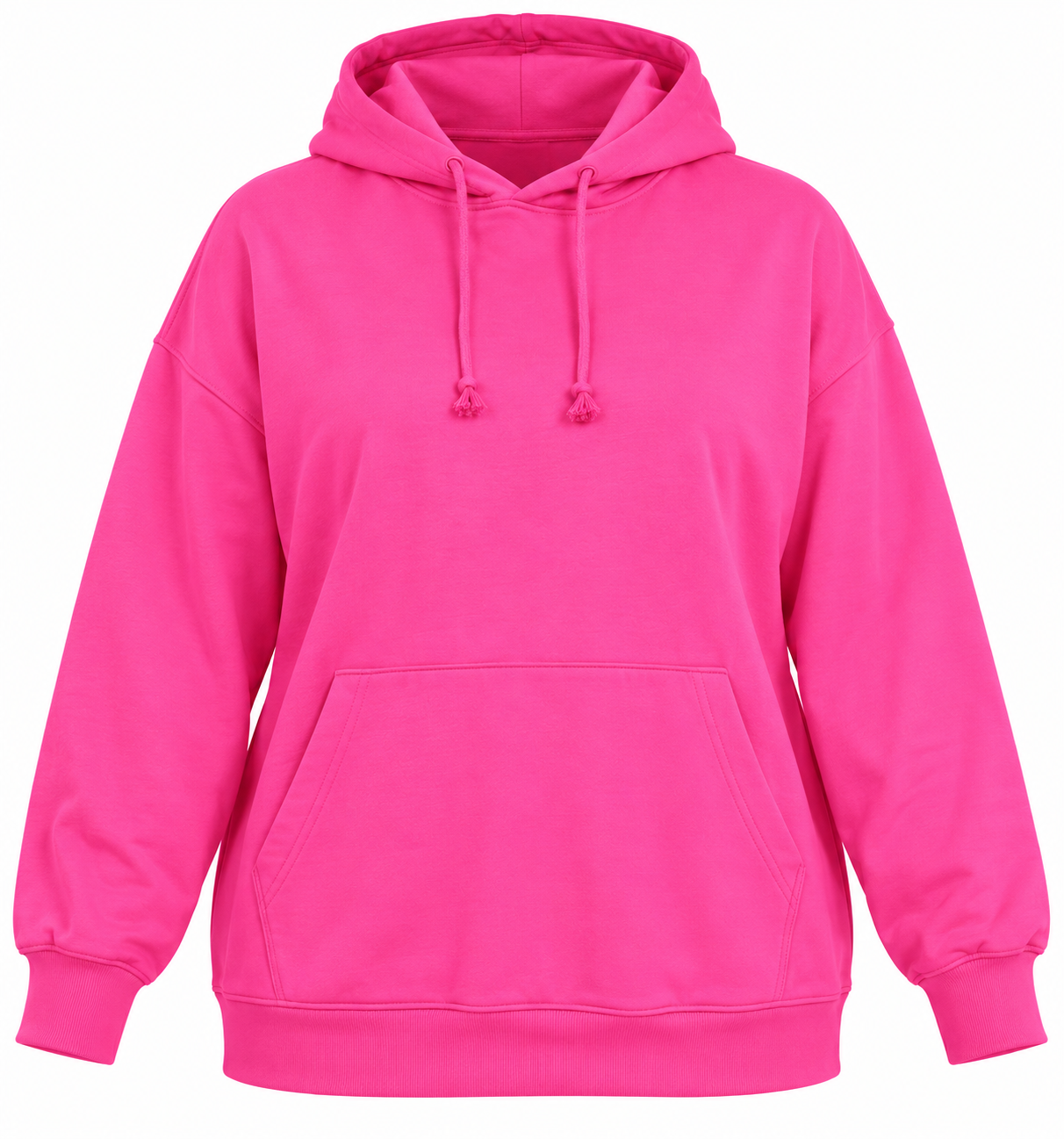 PRIMARK Women's Hot Pink Oversized Hoodie in UK Size 4XL. Stylish pullover sweatshirt with drawstring hood, kangaroo pocket and relaxed fit.