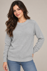 PRIMARK Women Light Grey Knit Crew Neck Jumper