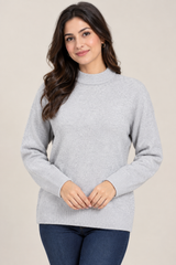 Primark Women Light Grey Mock Neck Knit Jumper