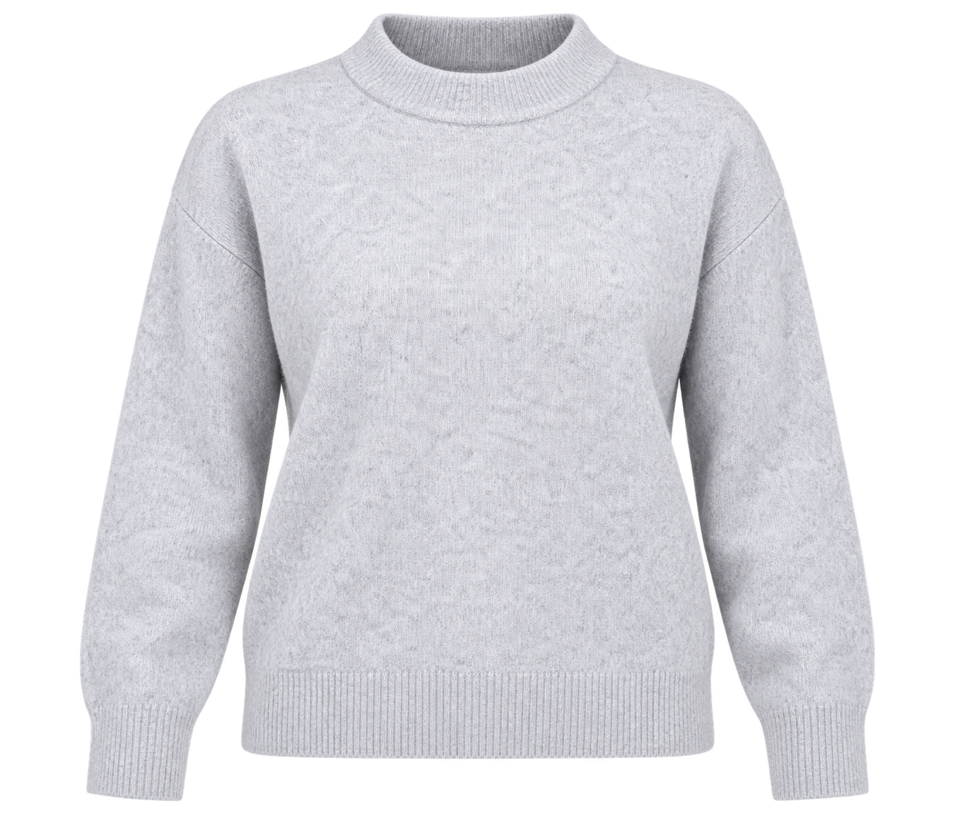  Primark women’s light grey mock neck knit jumper in UK Size S. A cosy long-sleeve sweater with ribbed trims, perfect for autumn and winter wear.